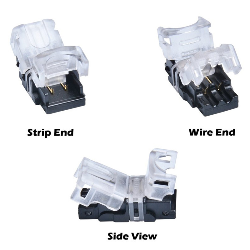 2 Pin 8/10 mm LED Fast Connector Board to 1.64ft Power Wire For Waterproof LED Strip Light 2 Pin 8/10 mm LED Fast Connector Board to 1.64ft Power Wire For Waterproof LED Strip Light